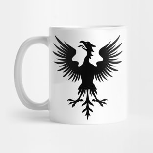 Black Heraldic Bird Mug